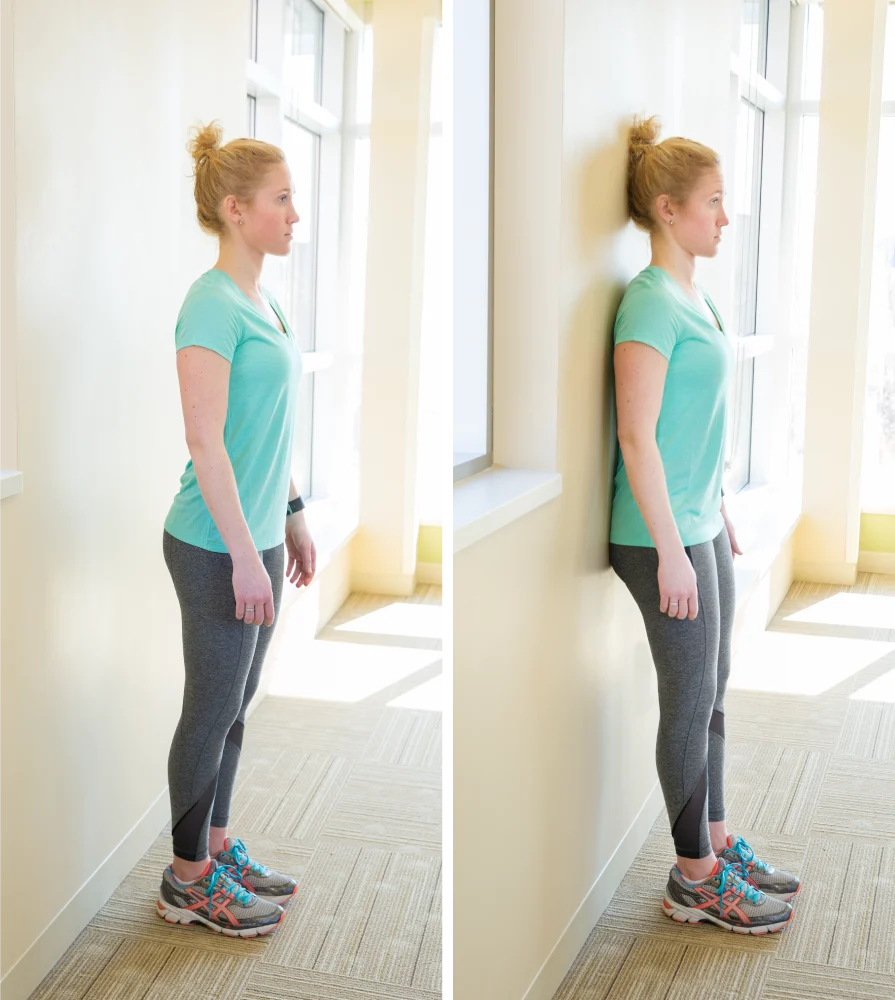 靠墙胸椎延展站立